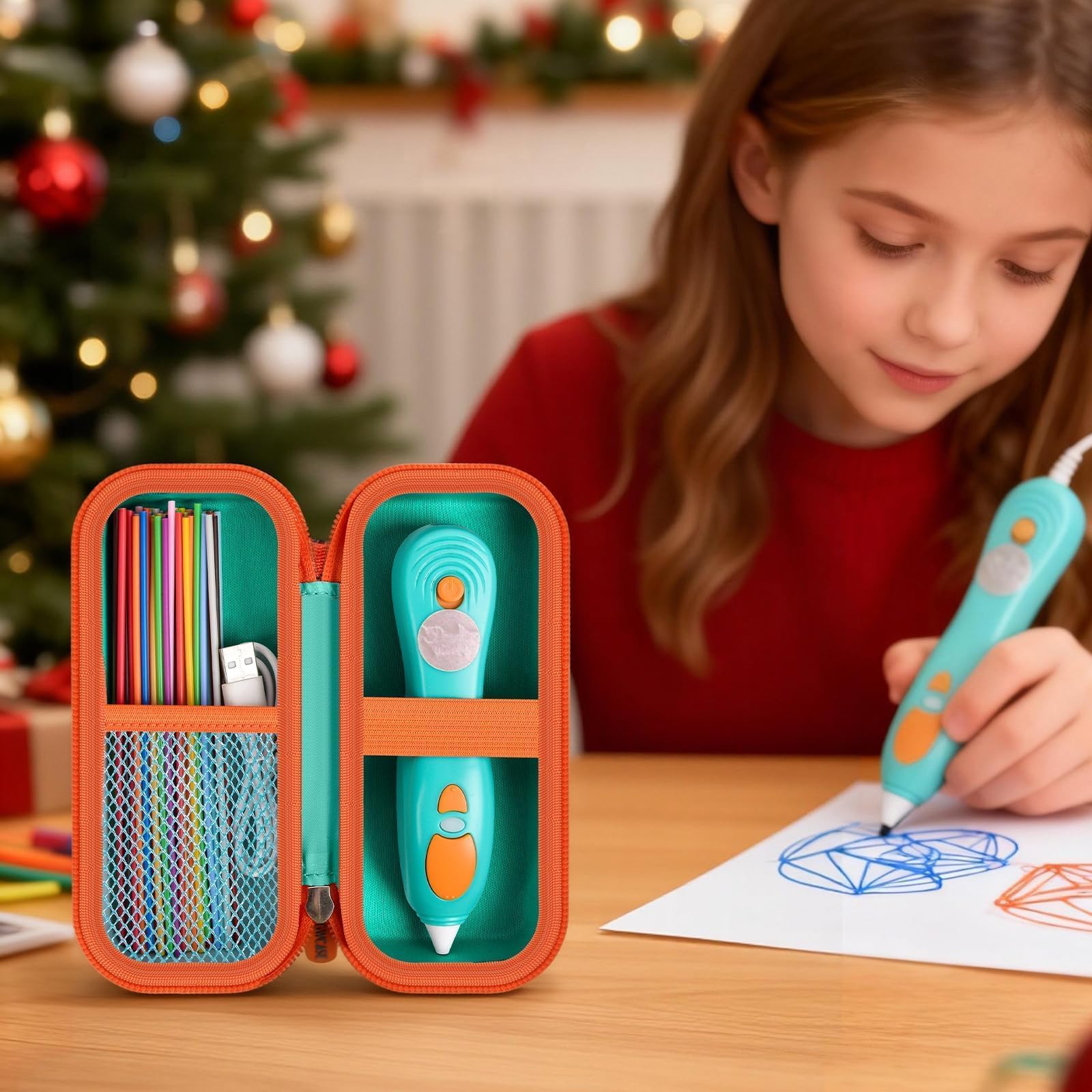 Travel Case for 3Doodler Start+ 3D Printing Pen – Portable Organizer for Pen, Filaments and Charger