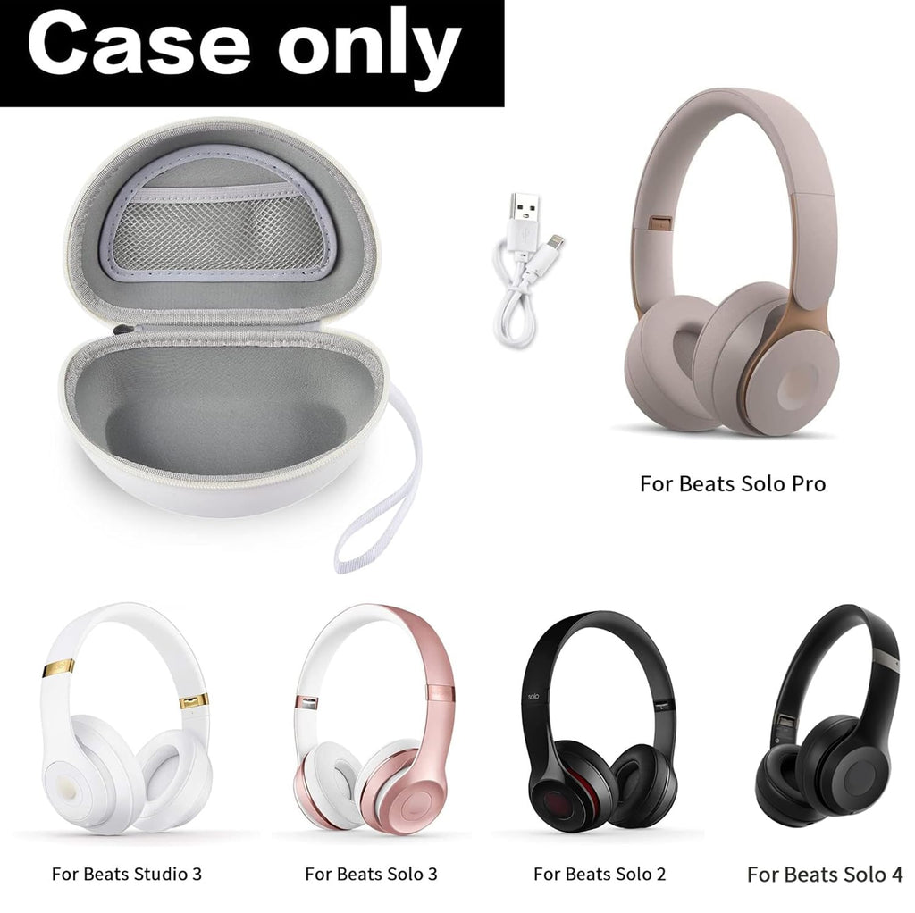 Shockproof Foldable Headphone Travel Case with Mesh Pocket – Compatible with Solo and Studio