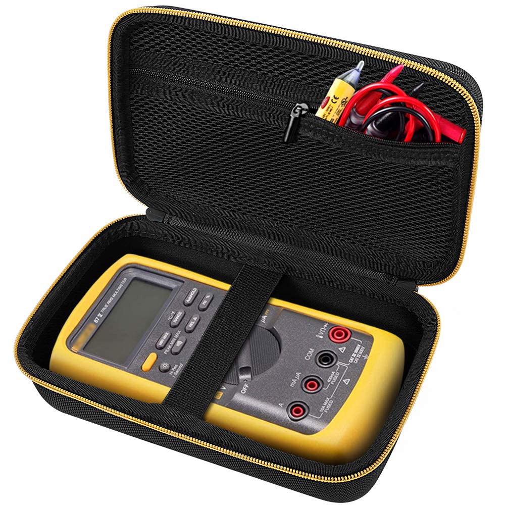 Hard Carrying Case for Fluke Digital Multimeter – Protective Travel Organizer for Meter and Test Leads