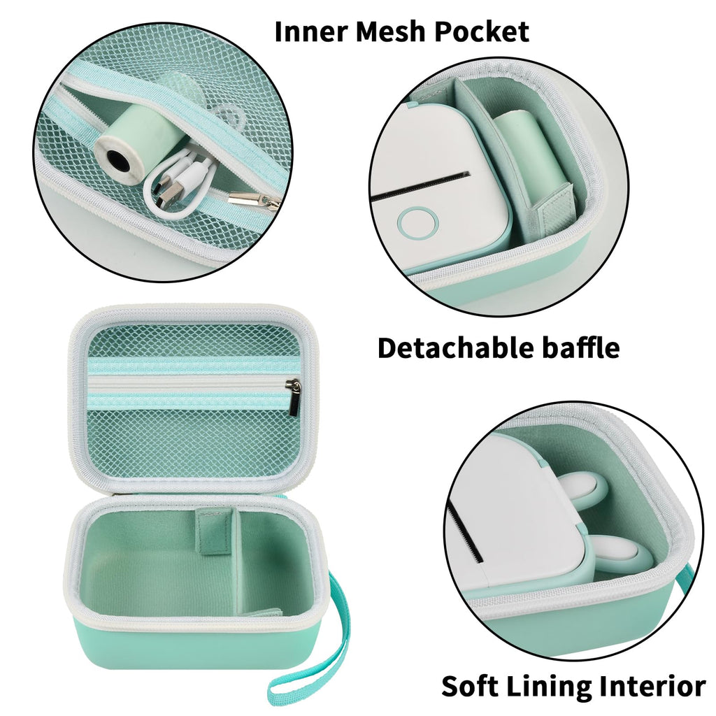 Label Maker Case for Memoking T02 and Phomemo M02 Mini Printer Storage