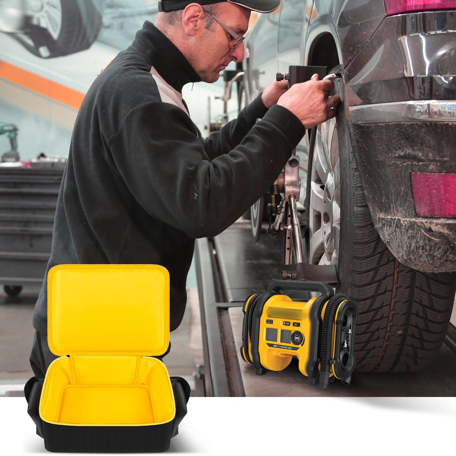 Portable Air Compressor Bag for DEWALT 20V MAX DCC020IB Tire Inflator and Accessories