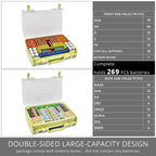 269 Slot Battery Organizer Case with Tester – Heavy Duty Storage Box for AA, AAA, 9V and More