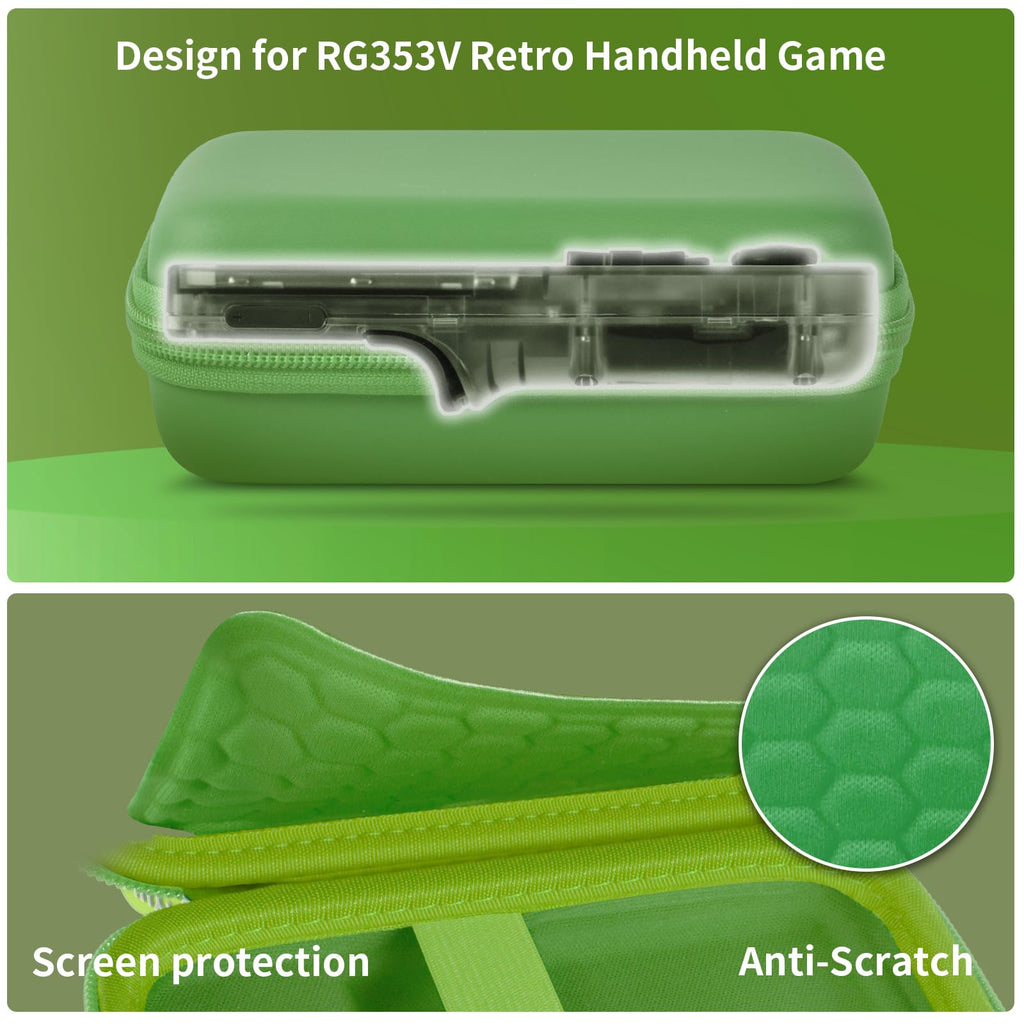 Retro Handheld Console Carrying Case for R36S / RG353V / RG353VS – Shockproof Travel Storage Bag