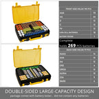 269 Slot Battery Organizer Case with Tester – Heavy Duty Storage Box for AA, AAA, 9V and More