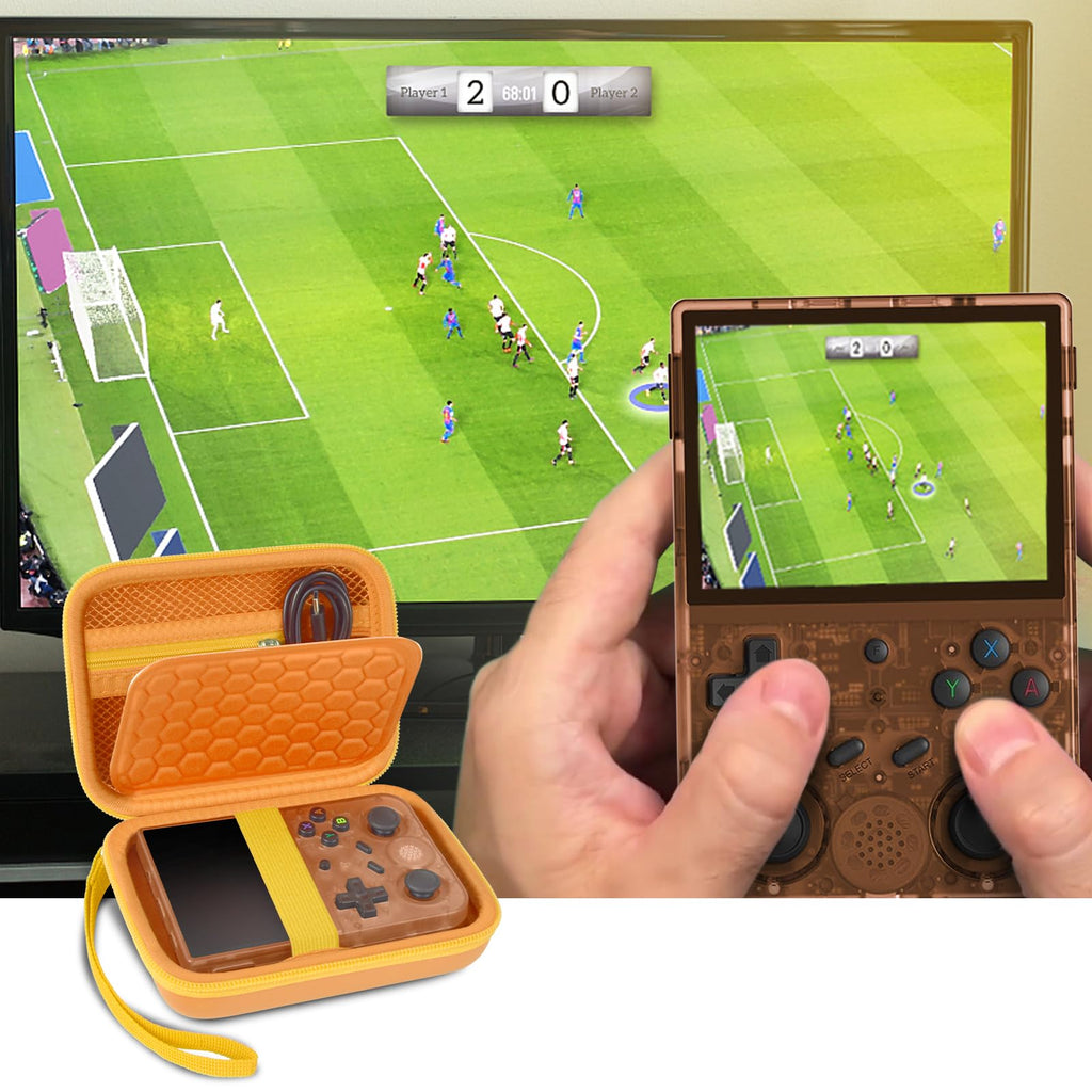Retro Handheld Console Carrying Case for R36S / RG353V / RG353VS – Shockproof Travel Storage Bag