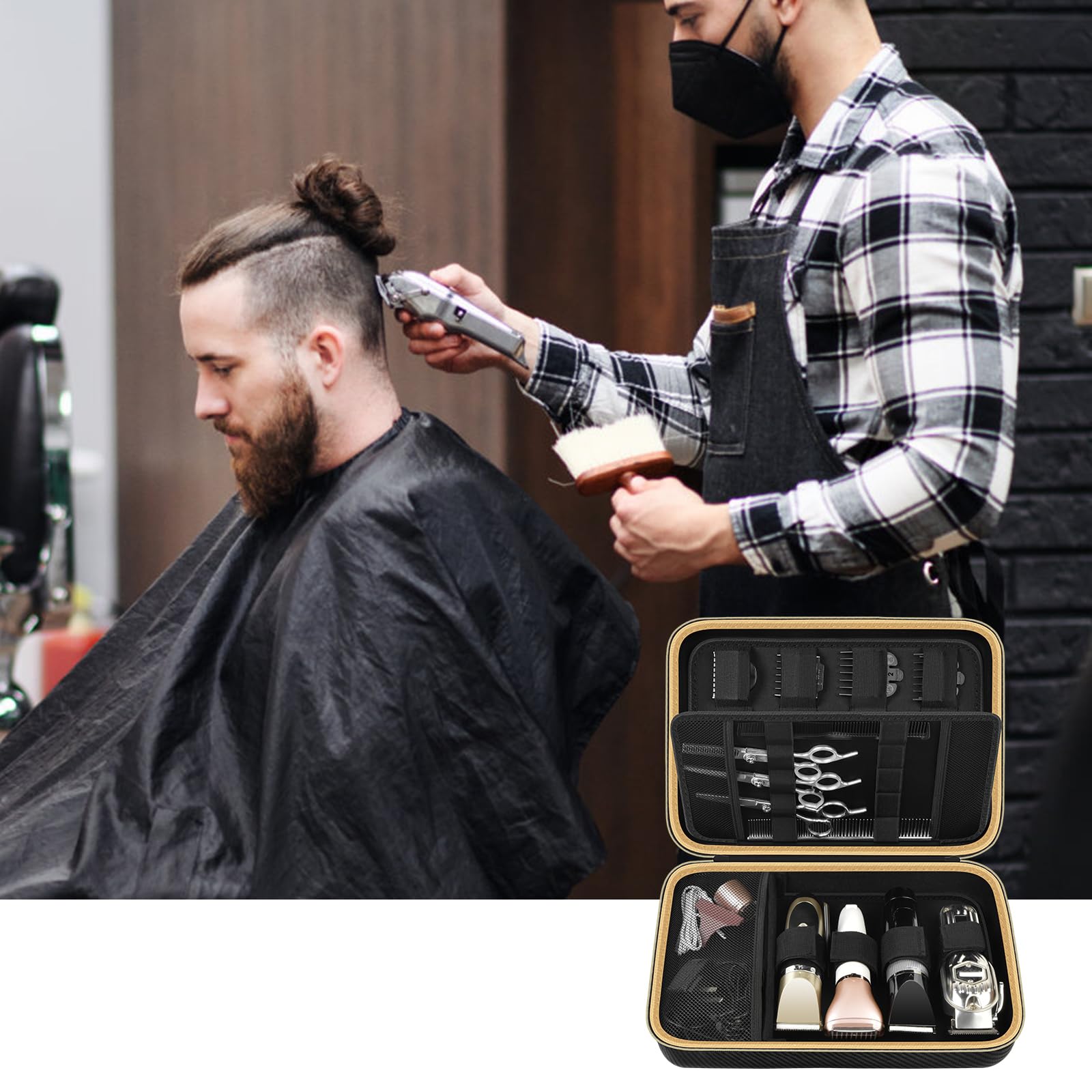 Professional Hair Clipper Travel Case – Portable Barber Organizer for Clippers, Guards and Grooming Tools