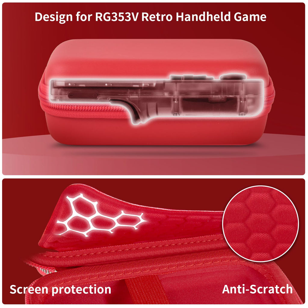 Retro Handheld Console Carrying Case for R36S / RG353V / RG353VS – Shockproof Travel Storage Bag