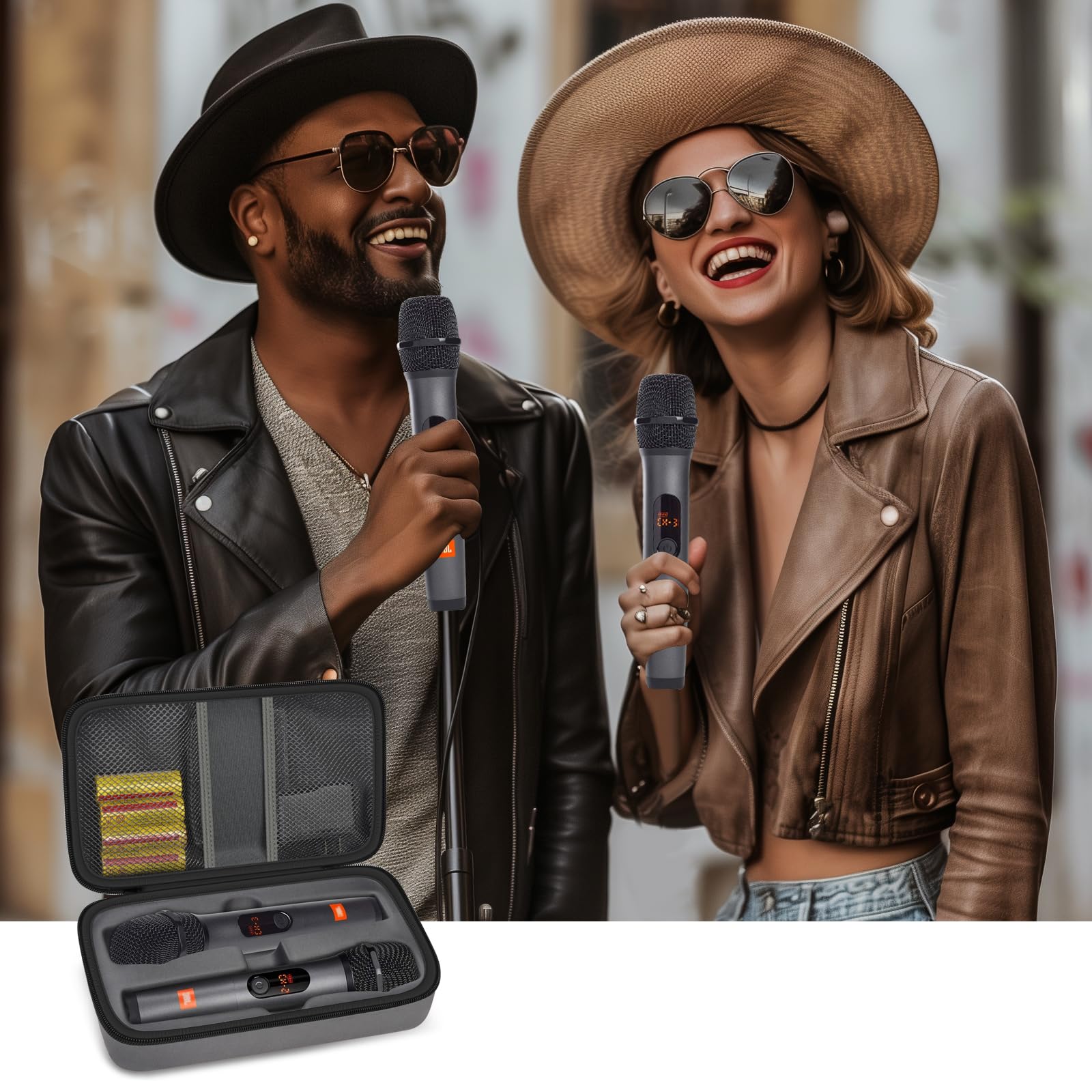 JBL Wireless Microphone Case – Shockproof Hard Shell Travel Bag For Dual Mics and Accessories