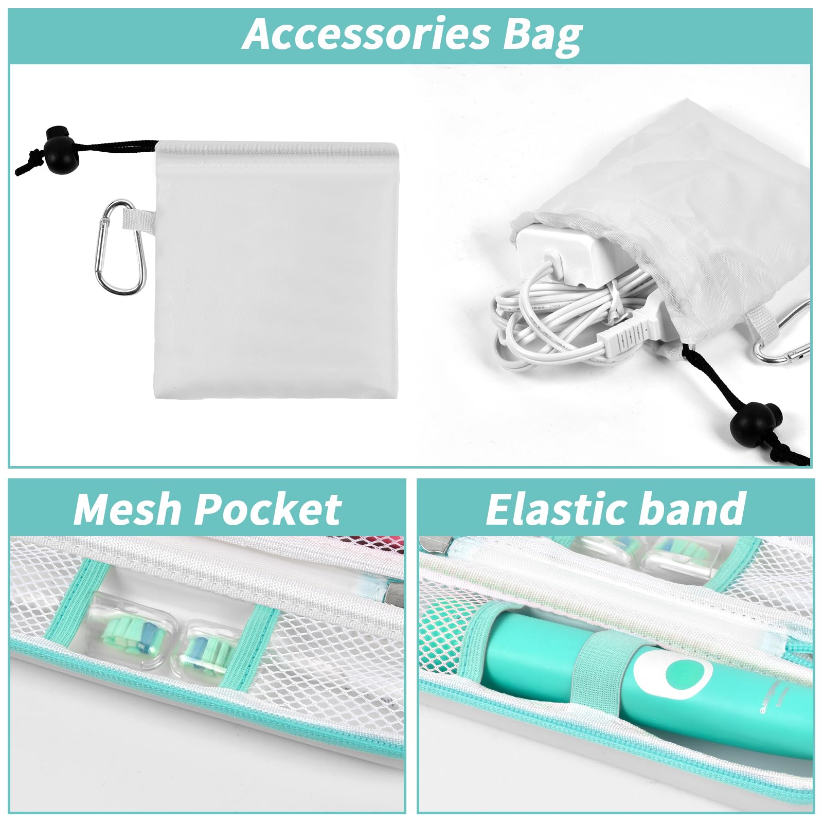 Electric Toothbrush Travel Case for Oral-B and Philips Sonicare - Waterproof Holder Bag