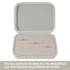Ring Organizer Case with 42 Slots–Jewelry Display Box for Rings, Earrings and Cufflinks