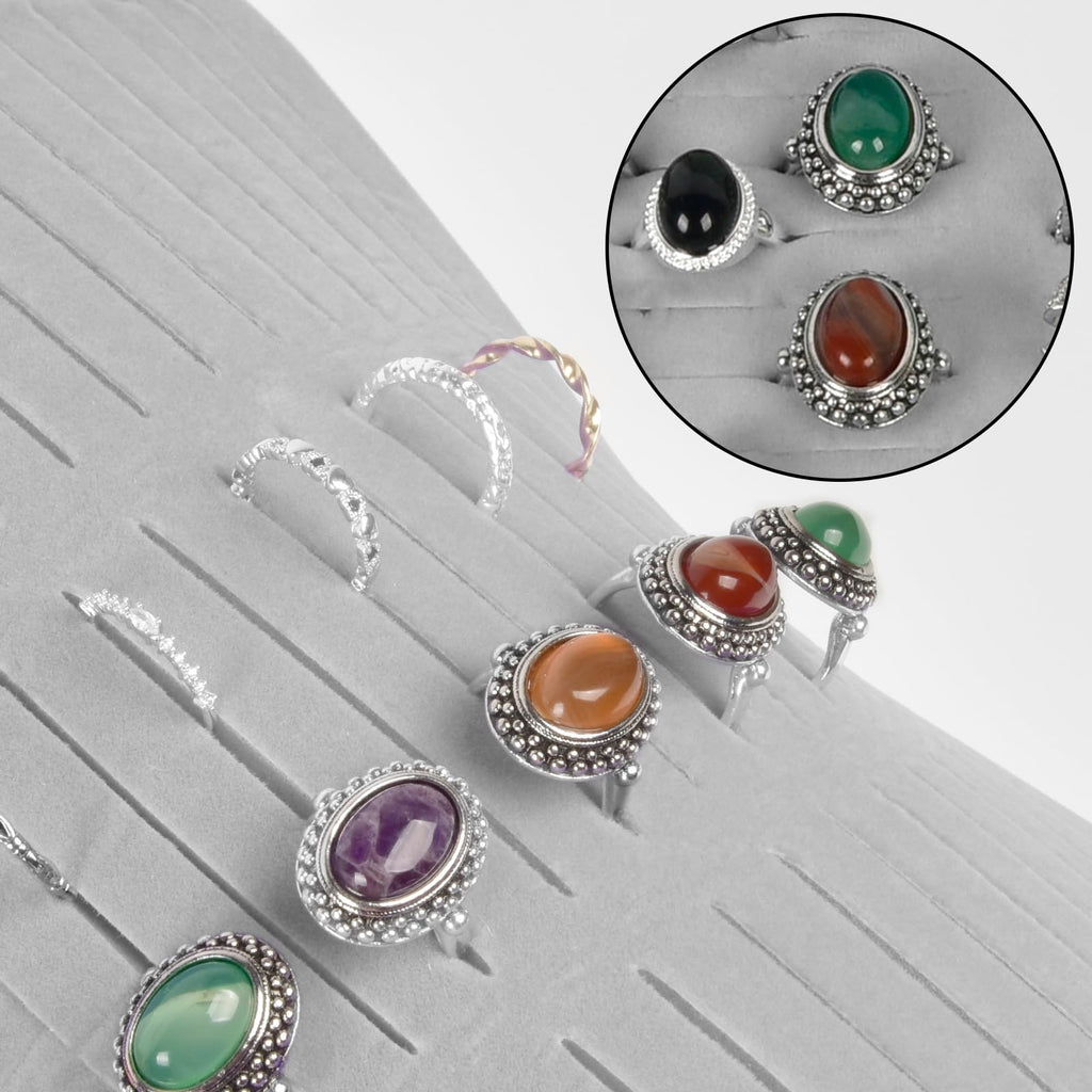 Ring Organizer Case with 42 Slots–Jewelry Display Box for Rings, Earrings and Cufflinks