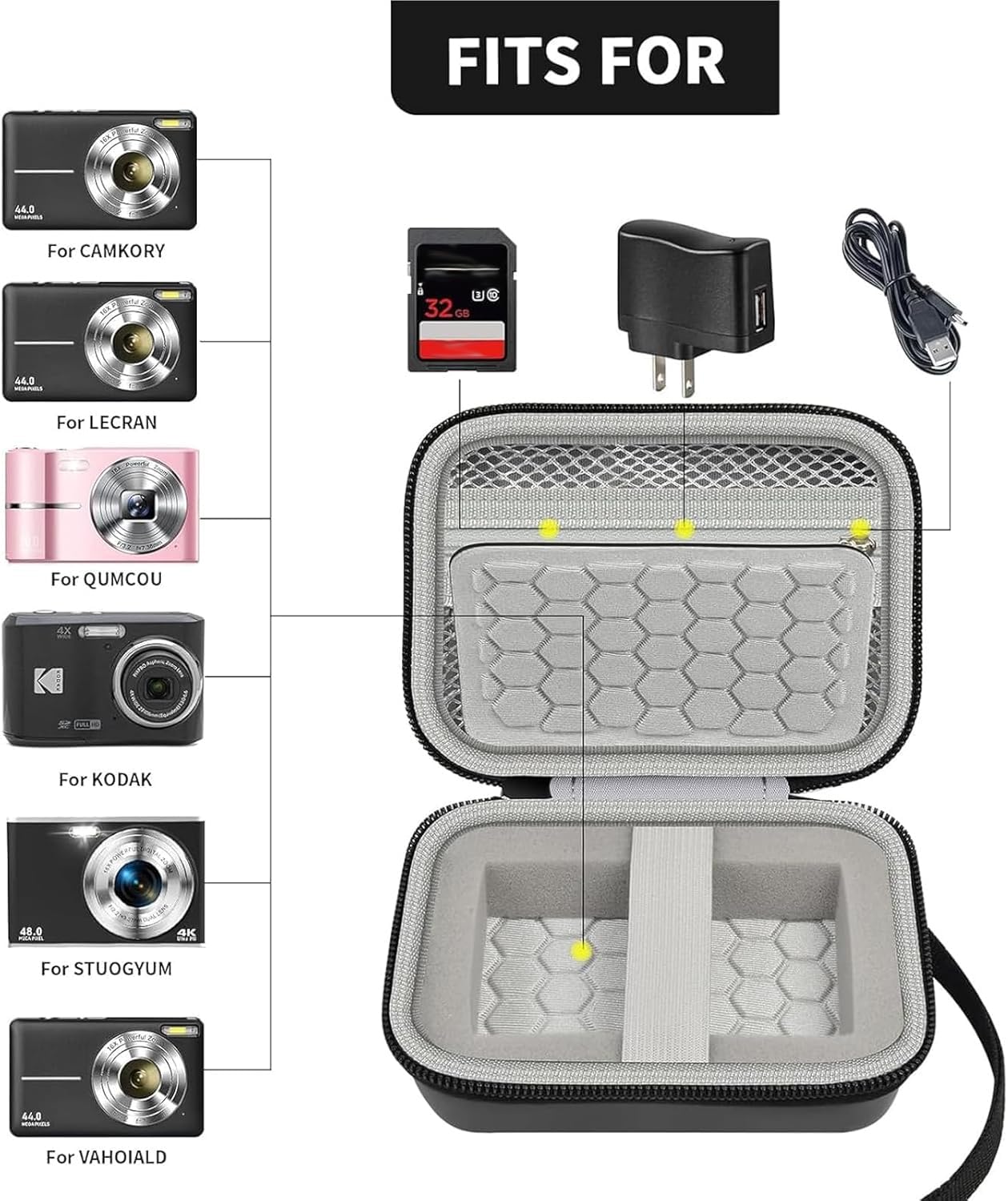 Camera Protective Travel Case For Kodak, Canon and Sony | Lightweight and Portable