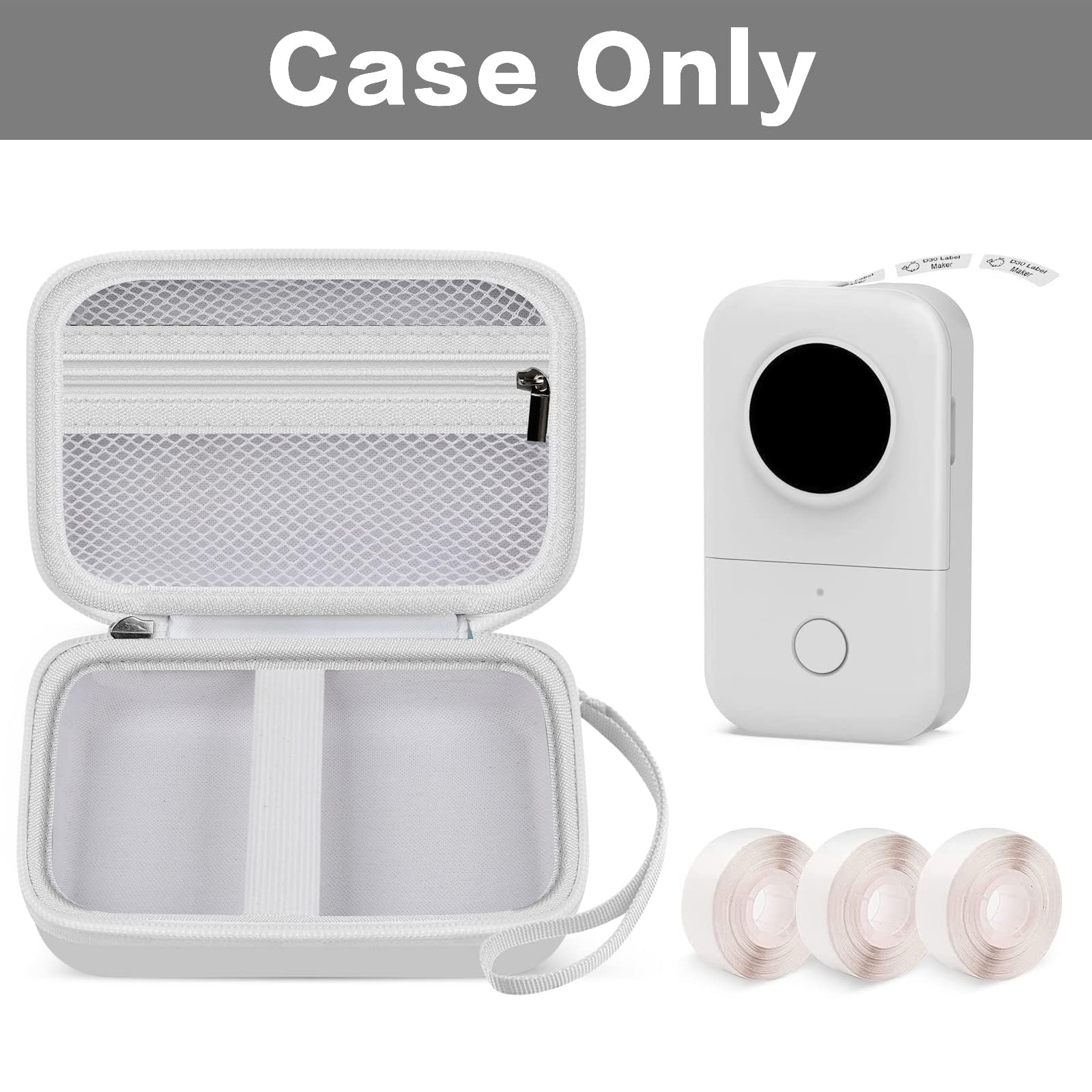 Label Maker Carrying Case Fits Phomemo, NIIMBOT and More– Protective EVA Bag with Mesh Pocket