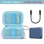 Hard Carrying Case for Crucial X10/X9 Pro Portable SSD–Shockproof External SSD Storage Bag with Mesh Pocket