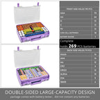 269 Slot Battery Organizer Case with Tester – Heavy Duty Storage Box for AA, AAA, 9V and More