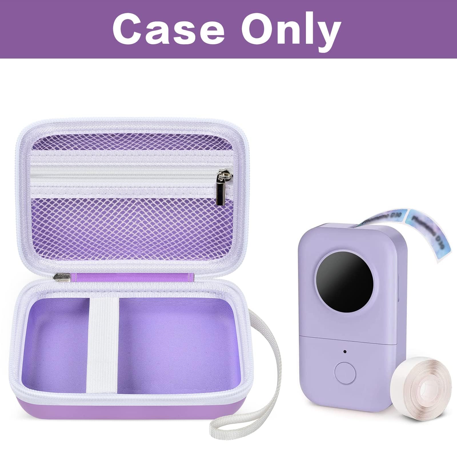 Label Maker Carrying Case Fits Phomemo, NIIMBOT and More– Protective EVA Bag with Mesh Pocket