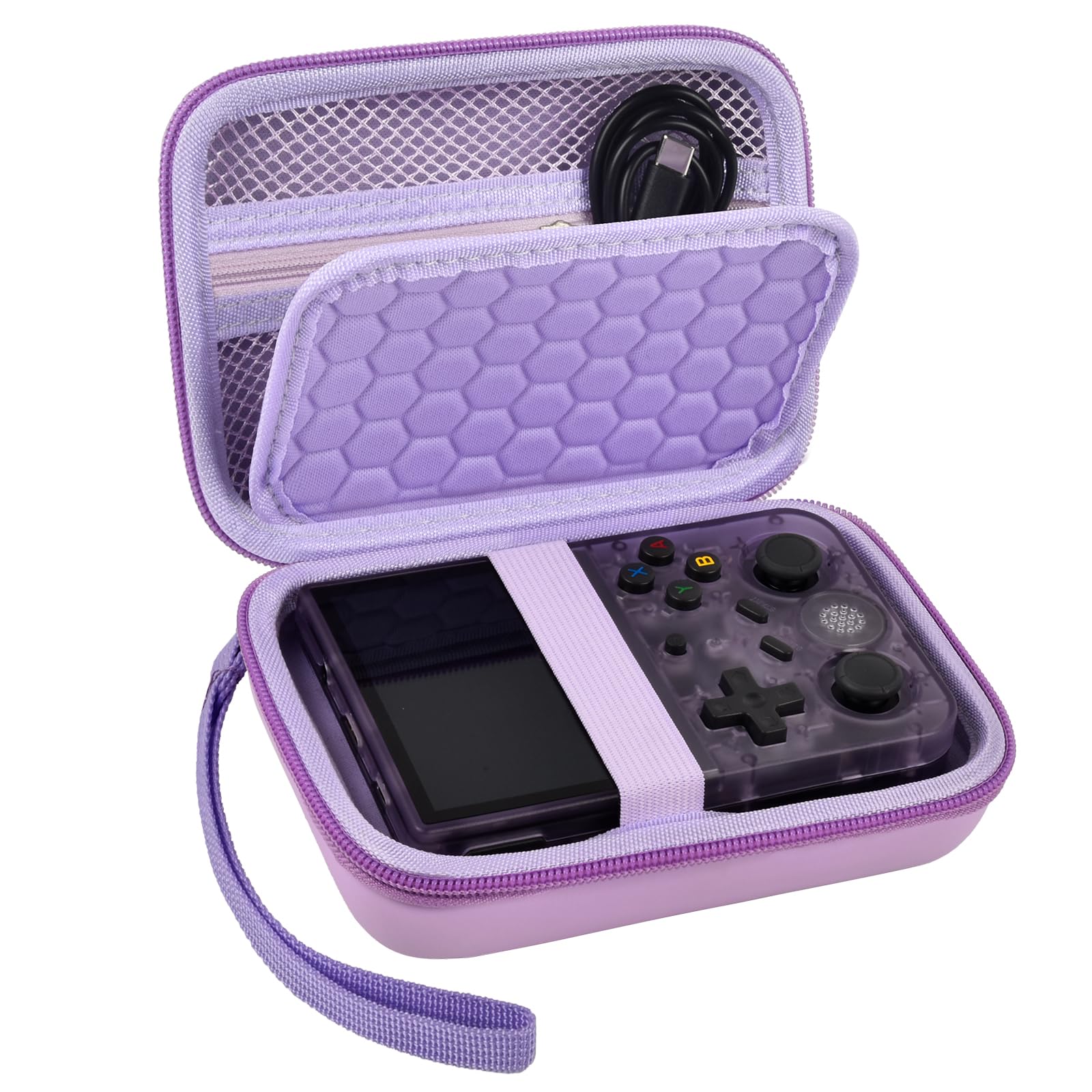 Retro Handheld Console Carrying Case for R36S / RG353V / RG353VS – Shockproof Travel Storage Bag