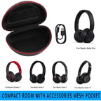 Shockproof Foldable Headphone Travel Case with Mesh Pocket – Compatible with Solo and Studio
