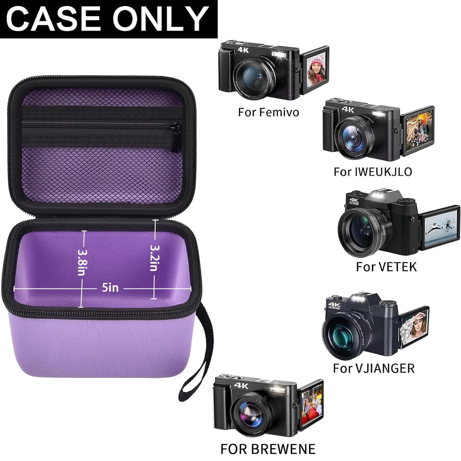 Vlogging Camera Case for 4K Digital Cameras–Portable Storage for Lens and Accessories
