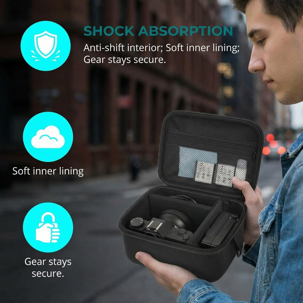 Vlogging Camera Case for 4K Digital Cameras–Portable Storage for Lens and Accessories