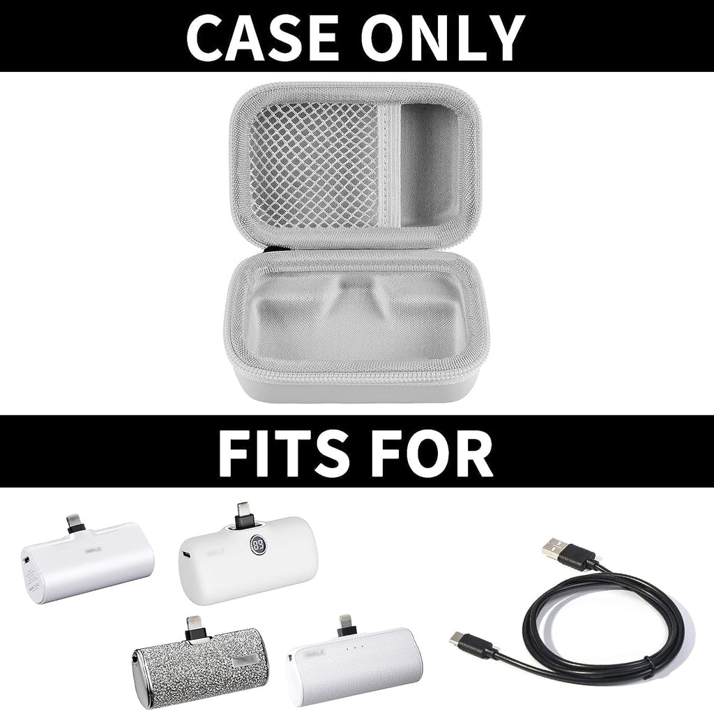 Portable Charger Case for Mini Power Bank, Hard Shell Travel Storage Bag with Cable Pocket