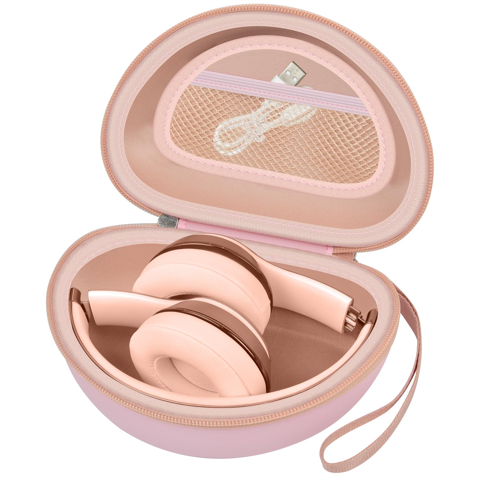 Shockproof Foldable Headphone Travel Case with Mesh Pocket – Compatible with Solo and Studio