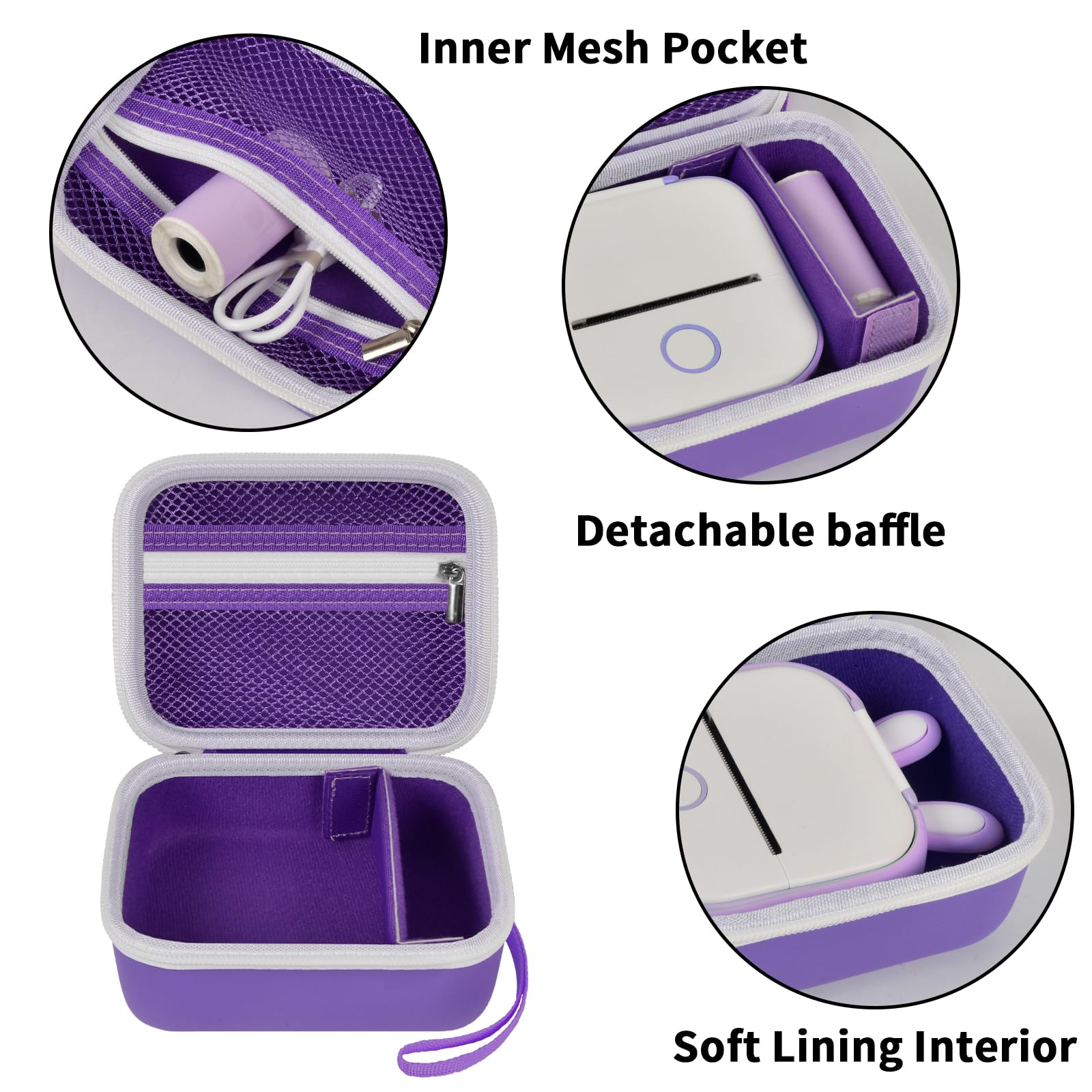Label Maker Case for Memoking T02 and Phomemo M02 Mini Printer Storage