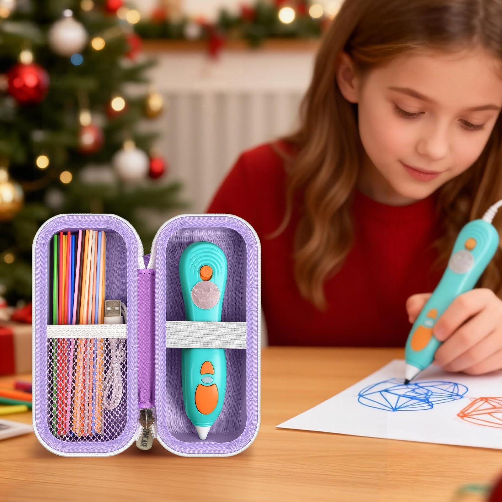 Travel Case for 3Doodler Start+ 3D Printing Pen – Portable Organizer for Pen, Filaments and Charger