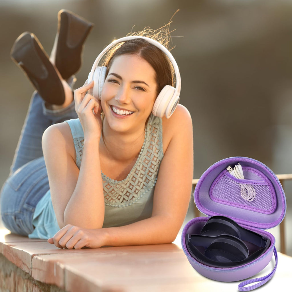 Shockproof Foldable Headphone Travel Case with Mesh Pocket – Compatible with Solo and Studio