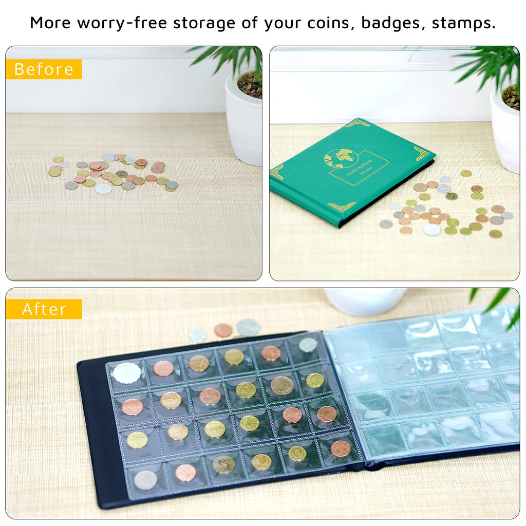 300 Pocket Coin Collection Album – Protective Coin Storage Book for Collectors