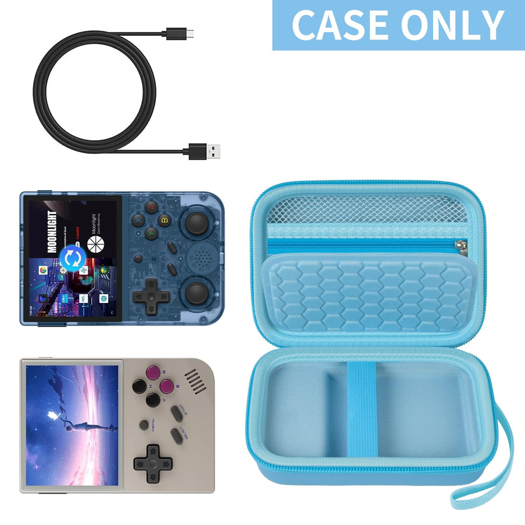 Retro Handheld Console Carrying Case for R36S / RG353V / RG353VS – Shockproof Travel Storage Bag