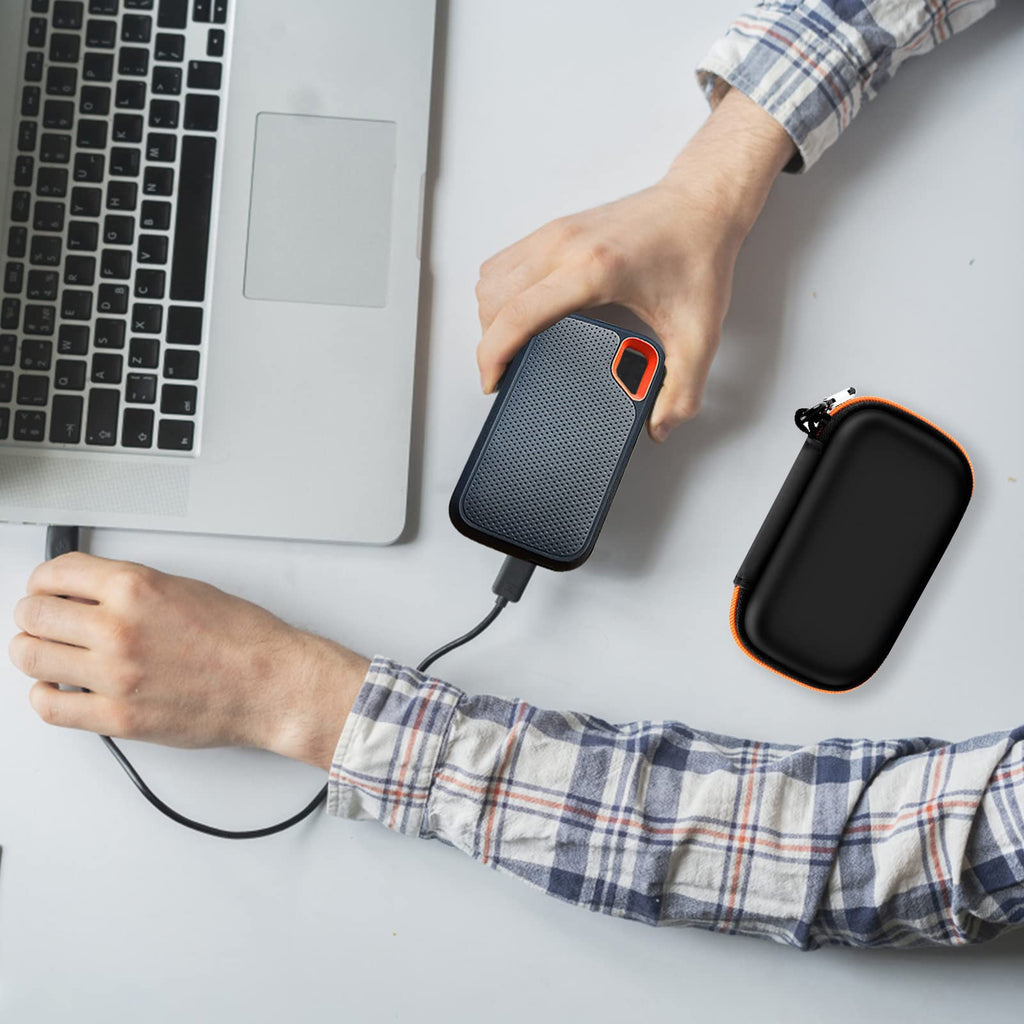 Portable SSD Case for SanDisk Extreme And Extreme PRO, Hard Shell Travel Storage  with SD Card Holder