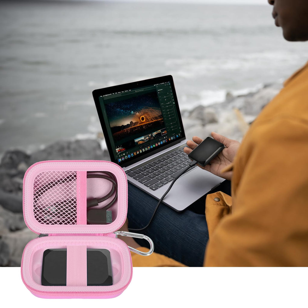 Hard Carrying Case for Crucial X10/X9 Pro Portable SSD–Shockproof External SSD Storage Bag with Mesh Pocket
