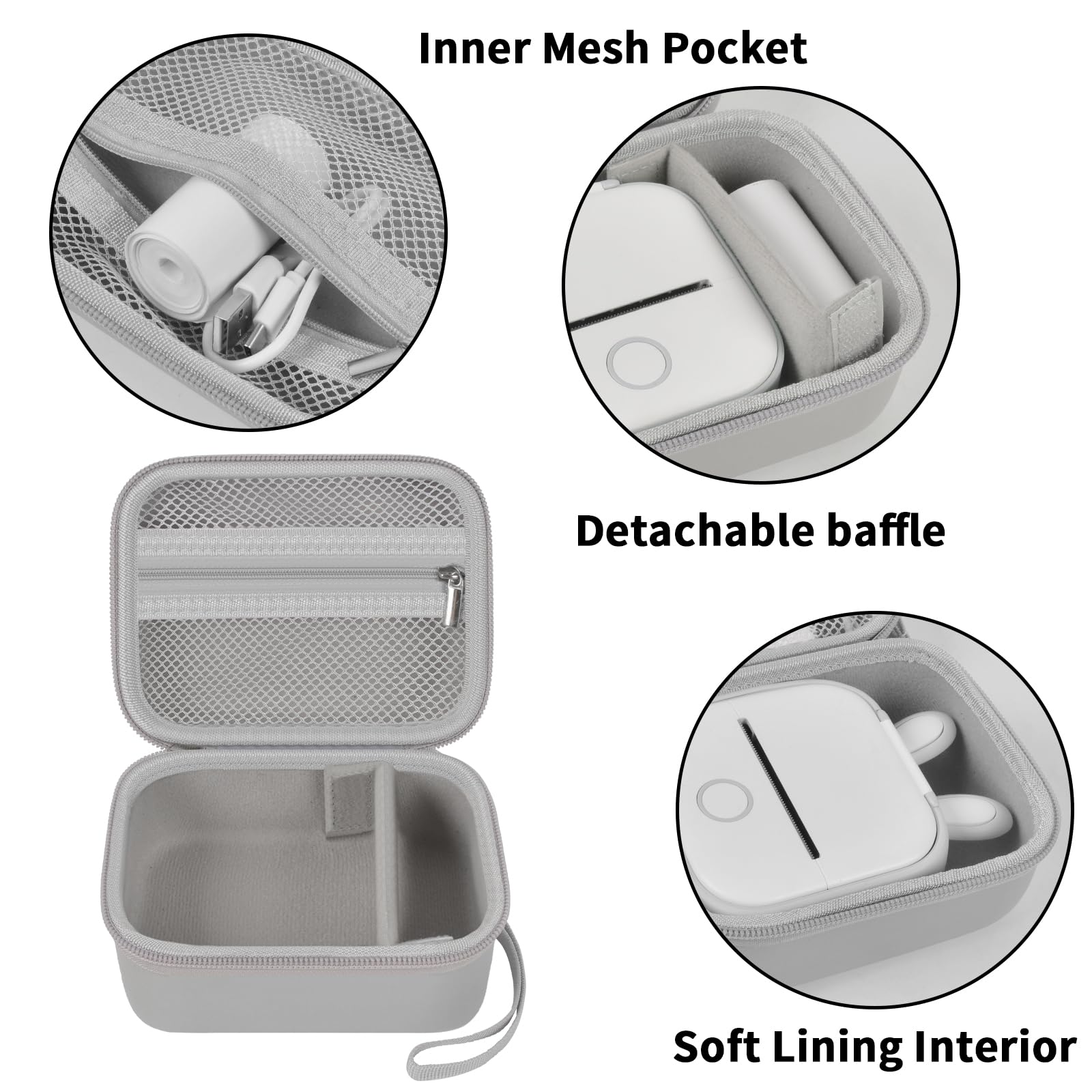 Label Maker Case for Memoking T02 and Phomemo M02 Mini Printer Storage