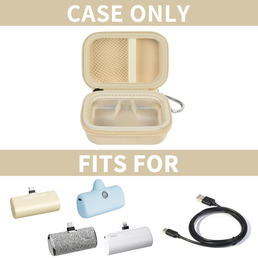 Portable Charger Case for Mini Power Bank, Hard Shell Travel Storage Bag with Cable Pocket