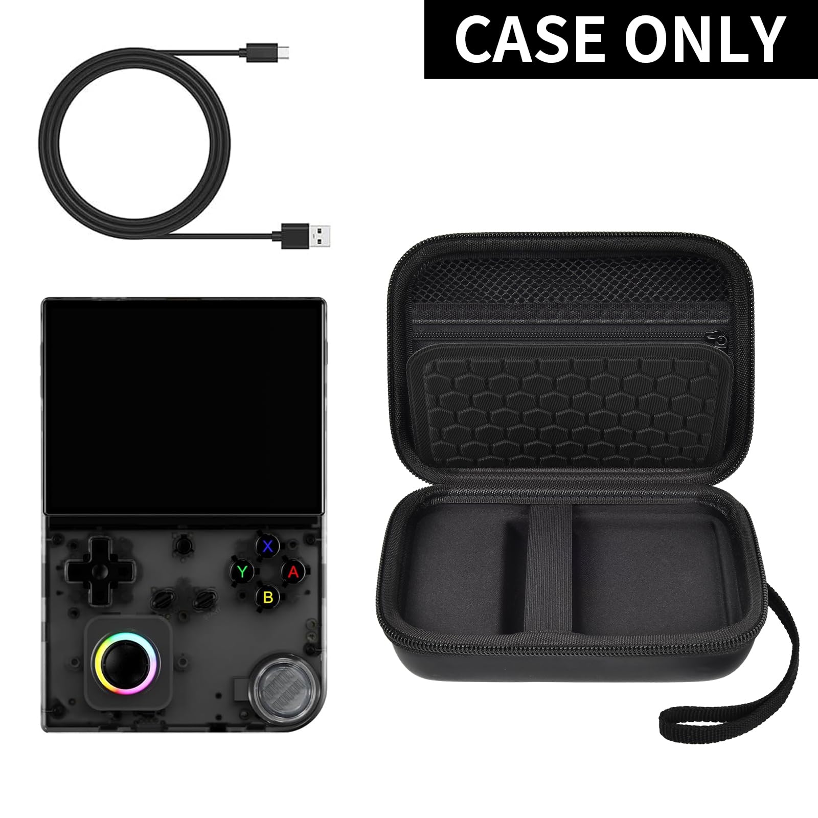 Retro Handheld Console Carrying Case for R36S / RG353V / RG353VS – Shockproof Travel Storage Bag