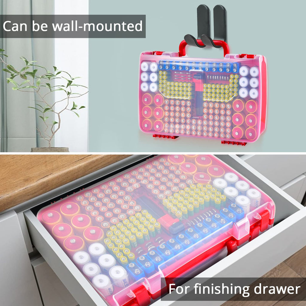 269 Slot Battery Organizer Case with Tester – Heavy Duty Storage Box for AA, AAA, 9V and More