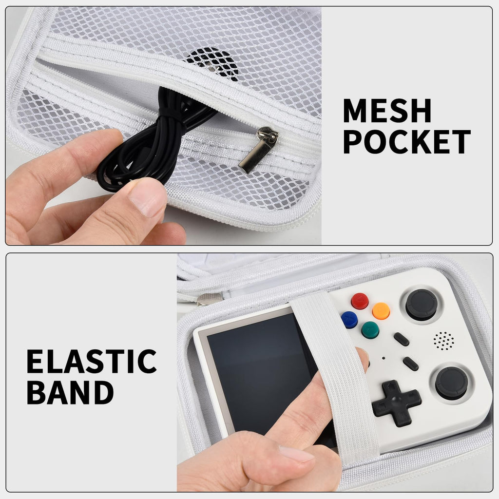 Retro Handheld Console Carrying Case for R36S / RG353V / RG353VS – Shockproof Travel Storage Bag