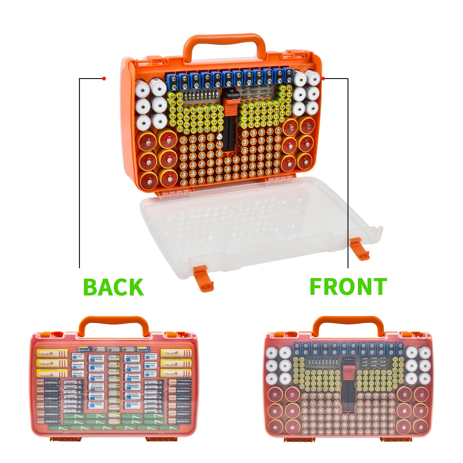 269 Slot Battery Organizer Case with Tester – Heavy Duty Storage Box for AA, AAA, 9V and More
