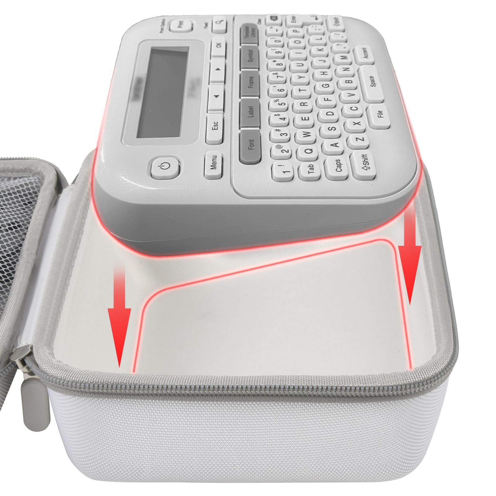 Portable Label Maker Case for P-Touch PTD220/210–Storage Organizer for Tapes and Accessories