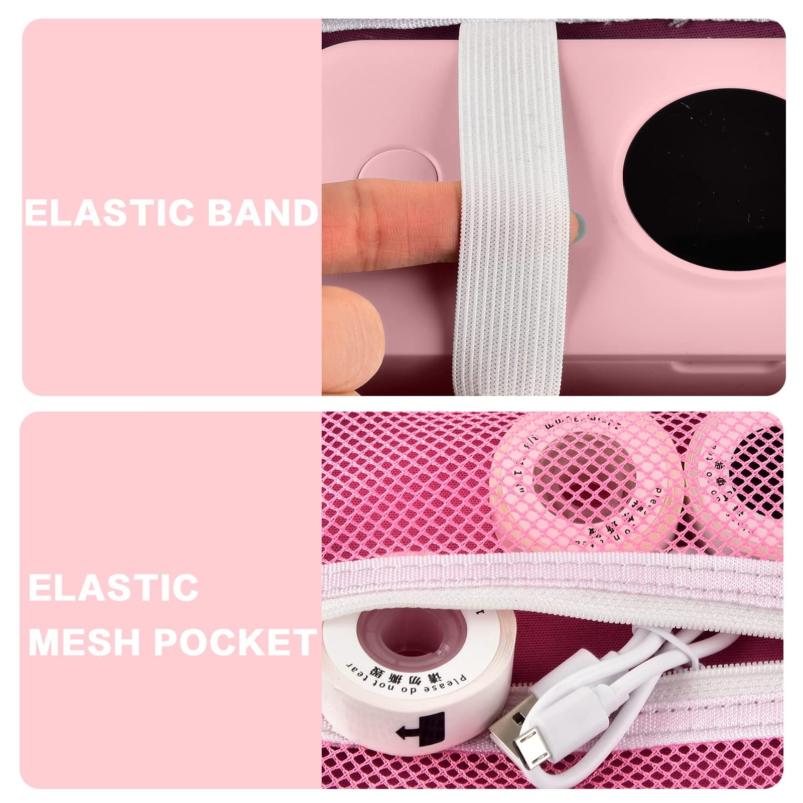 Label Maker Carrying Case Fits Phomemo, NIIMBOT and More– Protective EVA Bag with Mesh Pocket