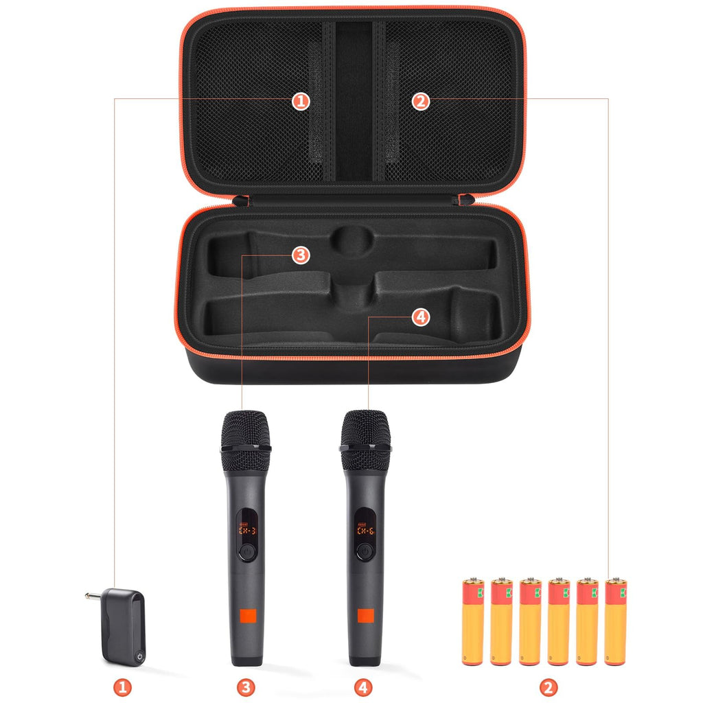 JBL Wireless Microphone Case – Shockproof Hard Shell Travel Bag For Dual Mics and Accessories