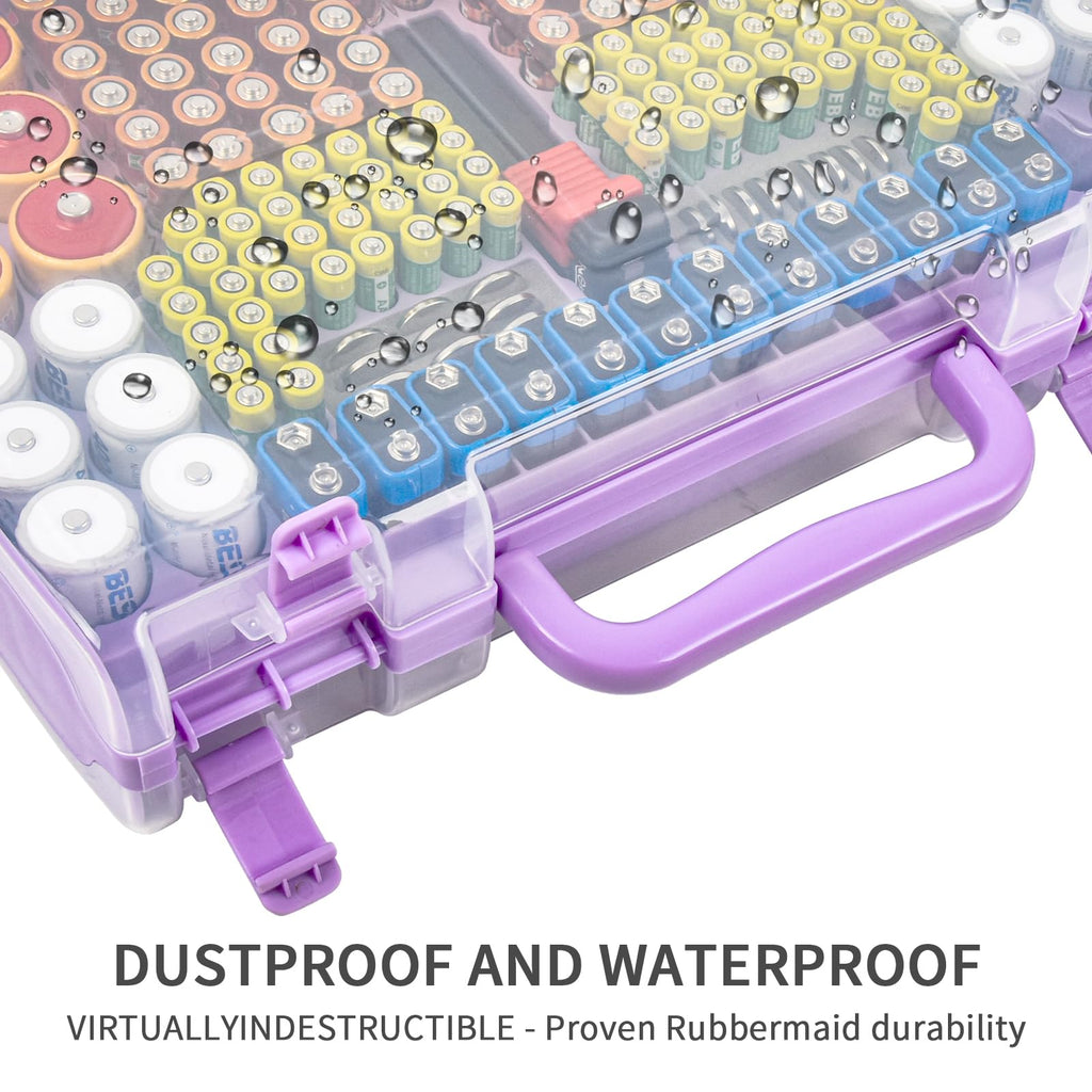 269 Slot Battery Organizer Case with Tester – Heavy Duty Storage Box for AA, AAA, 9V and More