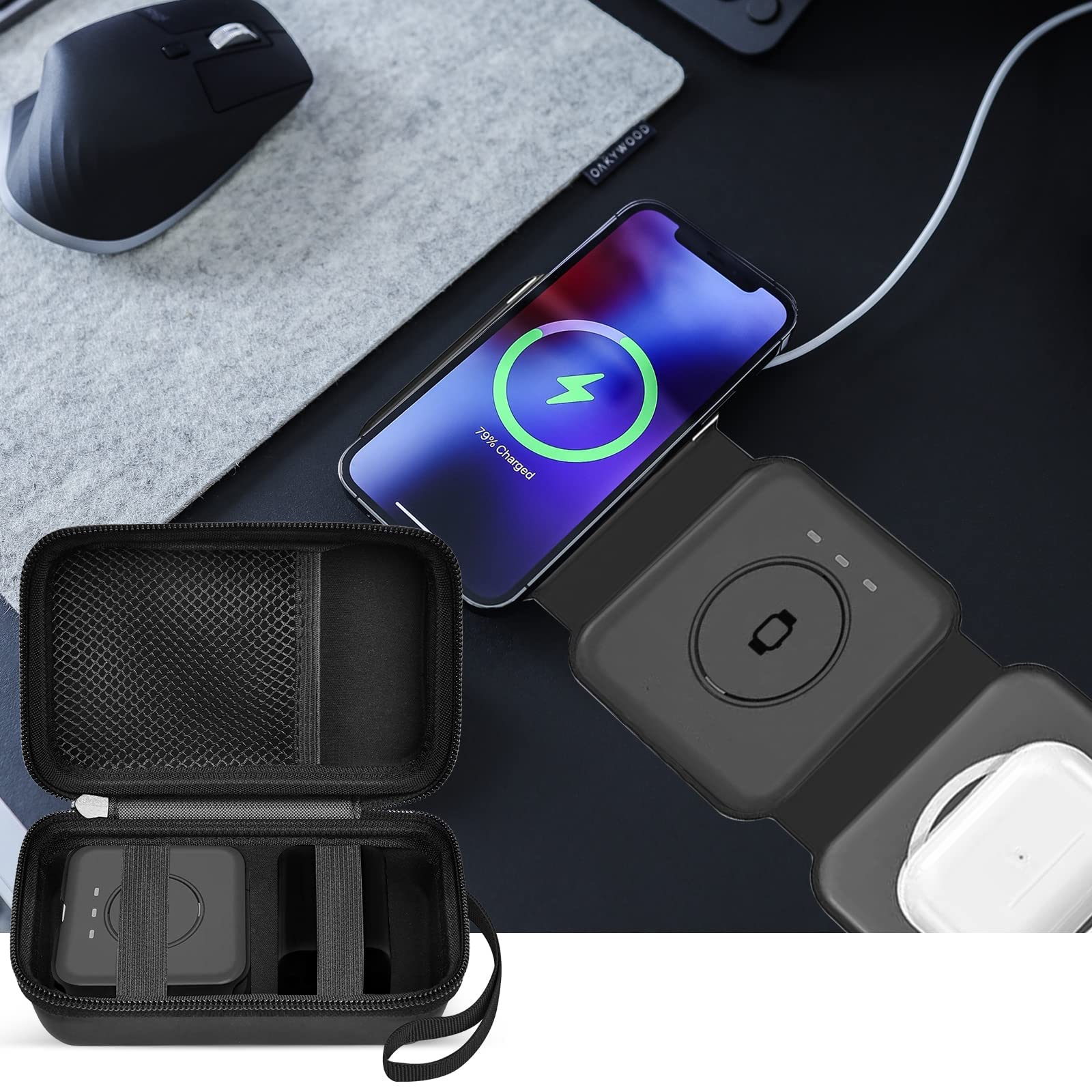 Premium Travel Organizer for Foldable 3-in-1 Magnetic Wireless Charging Station