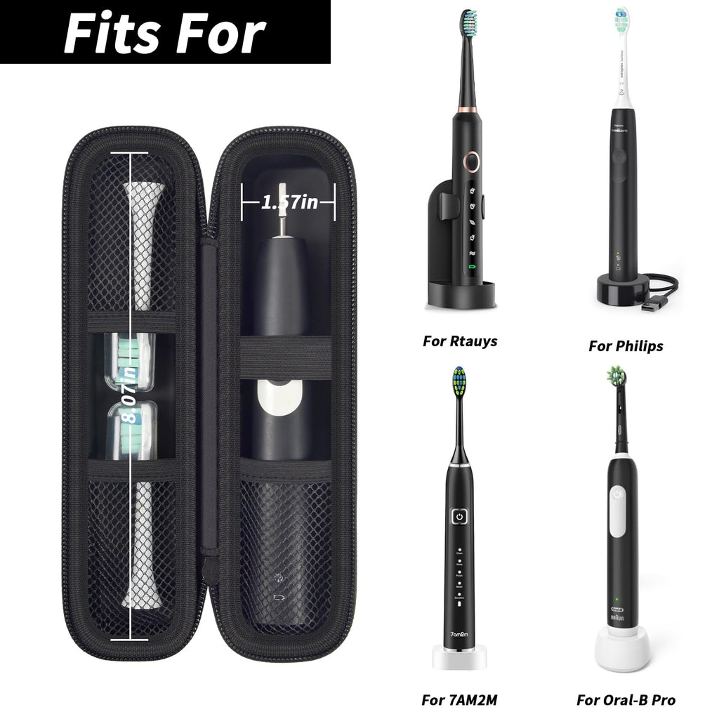Electric Toothbrush Travel Case for Oral-B and Philips Sonicare - Waterproof Holder Bag
