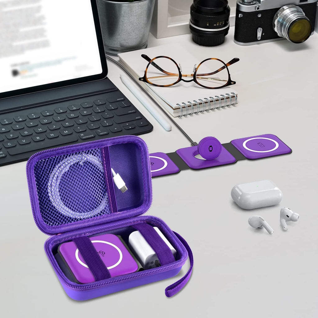 Premium Travel Organizer for Foldable 3-in-1 Magnetic Wireless Charging Station