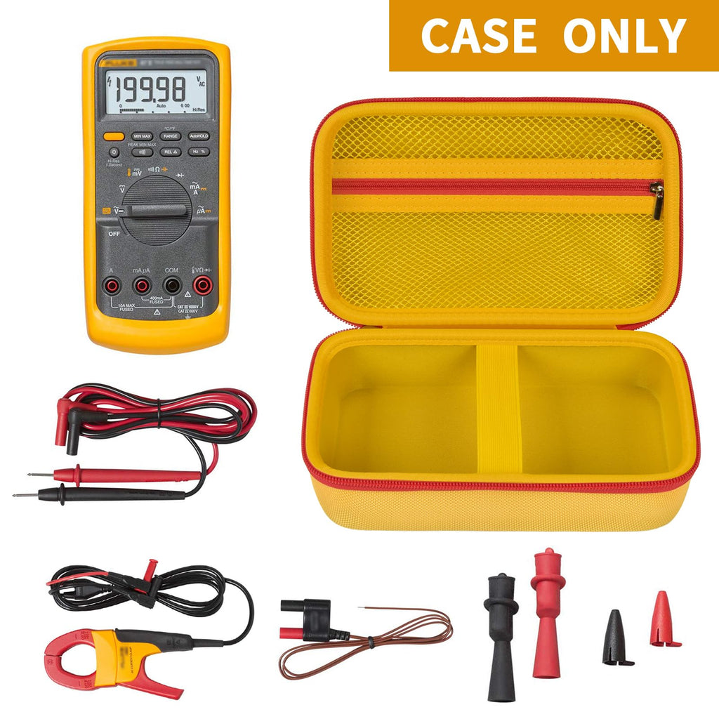 Hard Carrying Case for Fluke Digital Multimeter – Protective Travel Organizer for Meter and Test Leads