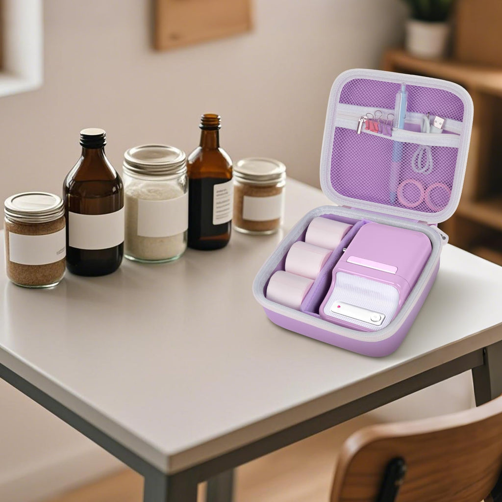 Travel Case for NIIMBOT B21 / B21 Pro / B1 Label Maker – Portable Storage Organizer for Labels and Accessories