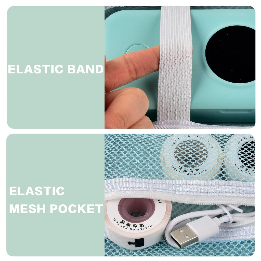 Label Maker Carrying Case Fits Phomemo, NIIMBOT and More– Protective EVA Bag with Mesh Pocket