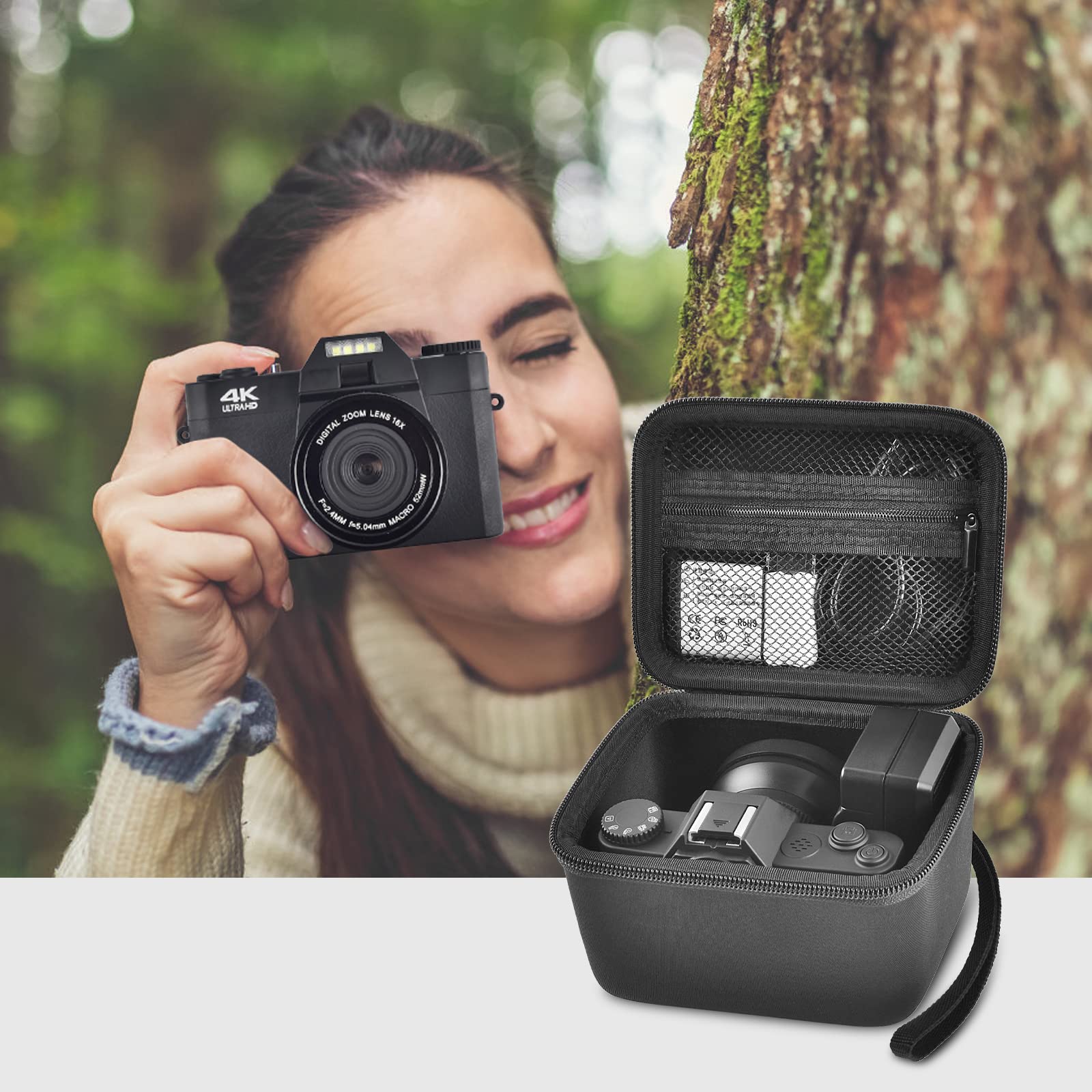 Vlogging Camera Case for 4K Digital Cameras–Portable Storage for Lens and Accessories